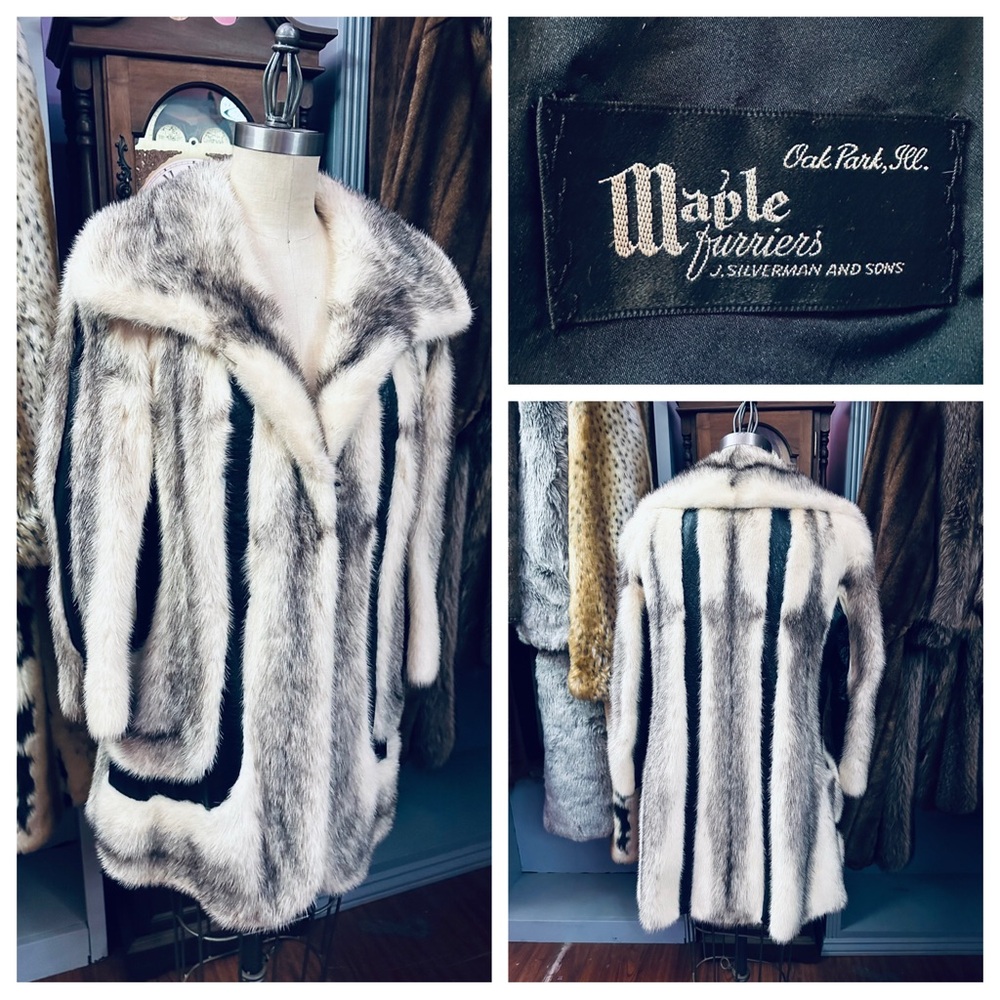 Maple Furriers Luxurious Blue Iris Mink Fur Coat